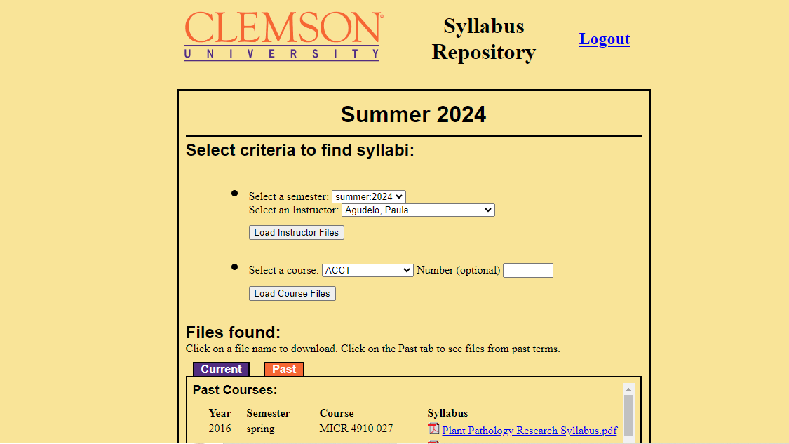 Clemson Syllabus Repository